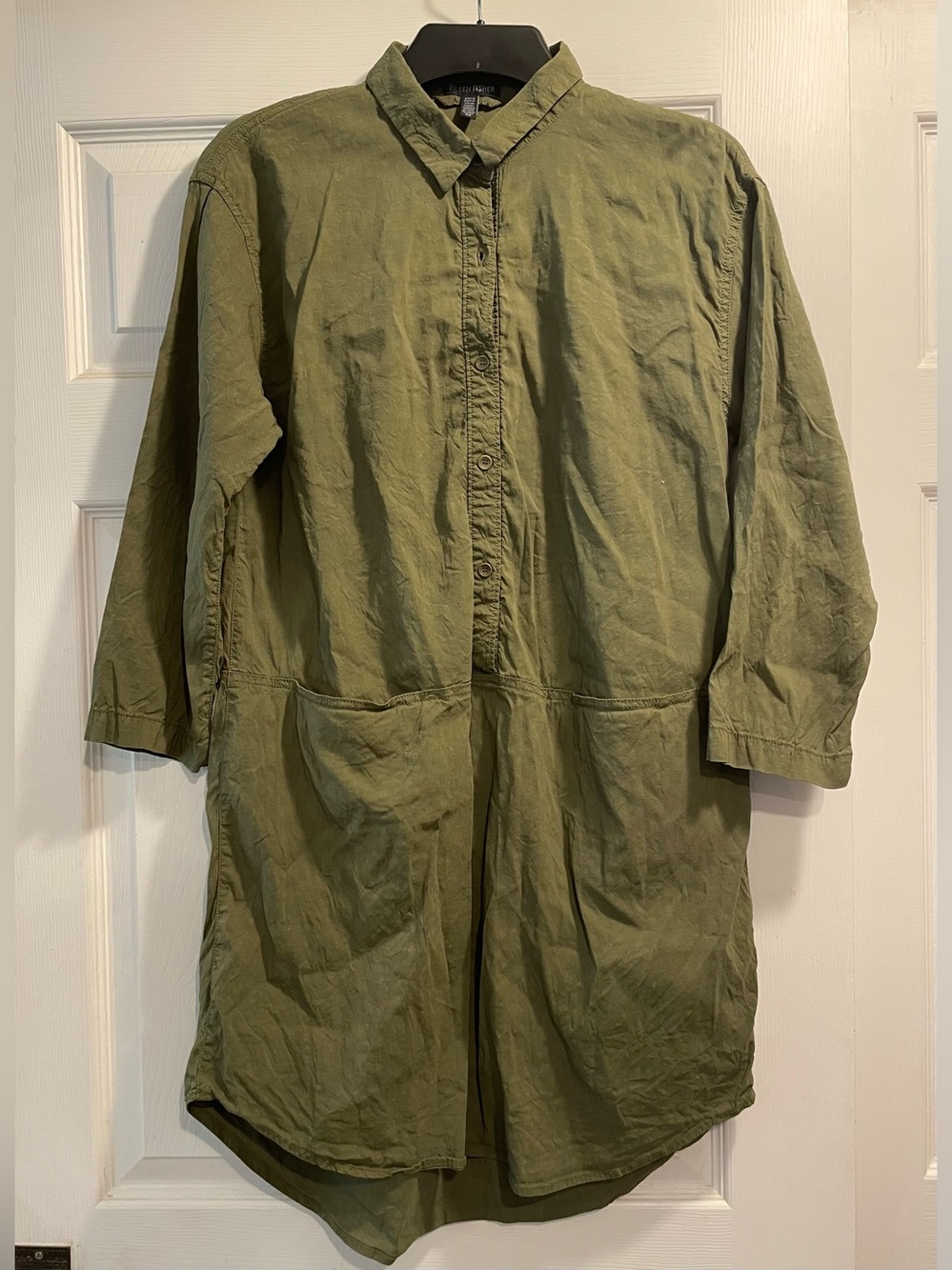 Eileen Fisher Olive Green Lightweight Top